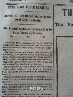 Civil War Newspapers- FUNERAL OF COMMODORE LEVY 1st JEWISH COMMANDER, J W BOOTH