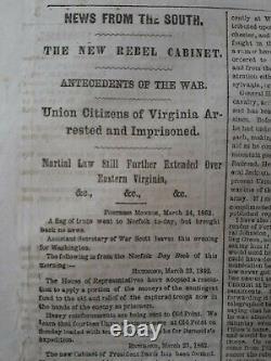 Civil War Newspapers- FUNERAL OF COMMODORE LEVY 1st JEWISH COMMANDER, J W BOOTH