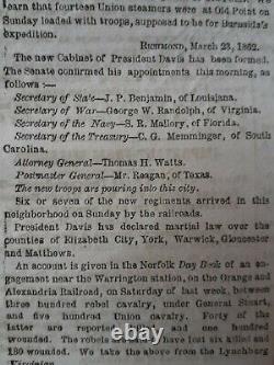 Civil War Newspapers- FUNERAL OF COMMODORE LEVY 1st JEWISH COMMANDER, J W BOOTH