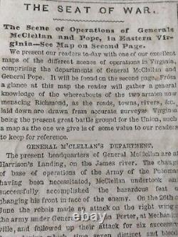 Civil War Newspapers- THE GREAT BATTLEFIELD OF THE UNION- MAP, McCLELLAN, POPE