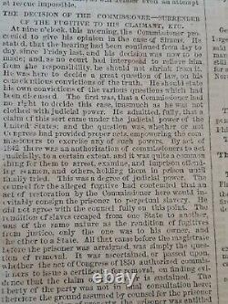 Civil War Newspapers- Thomas Simms- Boston Fugitive Slave Case, Negro Convention