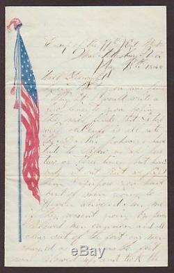 Civil War Peterburg, Va 1864 97th NY Patriotic Cover + HORRIBLE RACIST LETTER