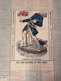 Civil War Print HH Lloyd Military Compend Broadside 1862 Battle Roll Rebellion