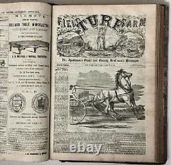 Civil War STUD BOOK Thoroughbred HORSE RACING 1865 Antique Leather SPORTS Folio