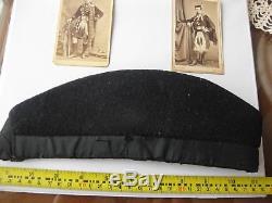 Civil War Scottish Glengarry Hat & thistle & two Civil War CDV's 70th 79th NY