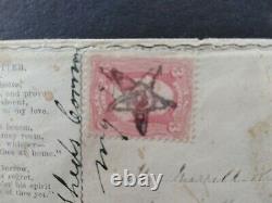 Civil War Shed's Corners, NY 1860s #65 Patriotic Cover, VERY FANCY STAR CANCEL