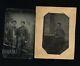 Civil War Soldiers Camp Scene Id'd 124th Ny Infantry Wia 1860s Tintype Photo Lot