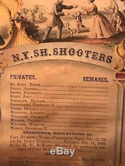 Civil War Soldiers Lithograph Memorial NY Sharpshooters, Legion X RARE