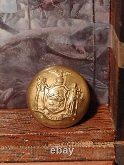 Civil War State Seal Button Of New York