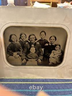 Civil War. Tintype Photo Large Family Utica N. Y Jordan Brothers Photographer 28
