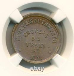 Civil War Token 1861-65 New York Story & Southworth F-630BV-11a R6 MS64 BN NGC