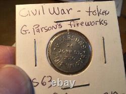Civil War Token 1863 New York NY G Parsons Fireworks MS63