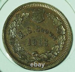 Civil War Token, 1863, New York NY630N-4a, M. S. Brown, Eureka, Gem BU, R2