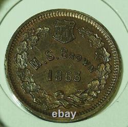 Civil War Token, 1863, New York NY630N-4a, M. S. Brown, Eureka, Gem BU, R2