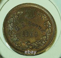 Civil War Token, 1863, New York NY630N-4a, M. S. Brown, Eureka, Gem BU, R2