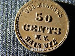 Civil War Token 630AY-1a New York NY Use Millers R2 Scarce Nice Token