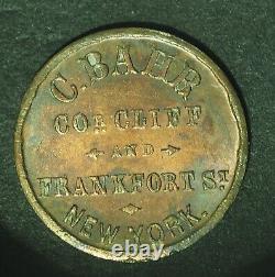 Civil War Token, New York NY630C-6A, Carsten Bahr Liquor Dealer, Nice Toning, R2