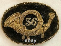 Civil War US Velvet Hardee Hat Insignia Patch Embroidered Eagle 36th NY id