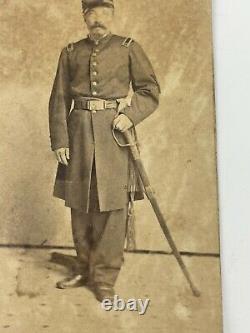 Civil War Uniform Officer With Sword 16th N. Y. H. A Identified Signed CDV Photo