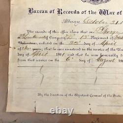 Civil War Union Soldier Enlistment Records 1891 State of New York April 23 1861