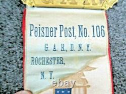 Civil War Veteran 1891 Peisner Post No 106 GAR, DNY Ribbon Rochester New York
