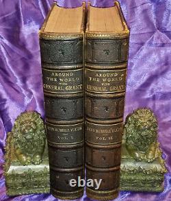 Civil War, Young, AROUND THE WORLD WITH GENERAL GRANT 1879 Full Leather 1st