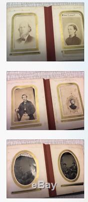Civil War leather CDV tintype 44 photos family album all IDd Reynolds Moravia NY