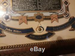 Civil war Memorial /Record soldier John Miller New York Vols framed