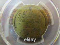 Civil war dog tag graded authentic PCGS graffiti VG J Bean NY 1st Vol Arty