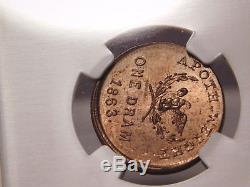 Civil war token New York, New York struck over Indian cent
