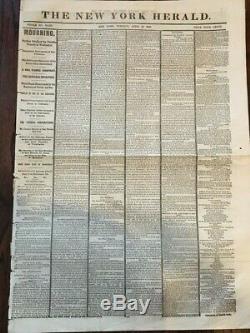 Death of Abraham Lincoln April 18 1865 NY Herald Newspaper Civil War original