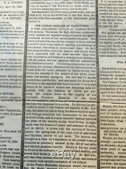 Death of Abraham Lincoln April 18 1865 NY Herald Newspaper Civil War original