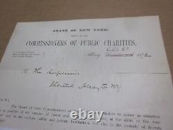 Dr. Charles S. Hoyt NY Signed 1872 Civil War Surgeon INSANE IDIOT ASYLUM Pioneer