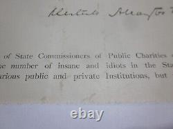 Dr. Charles S. Hoyt NY Signed 1872 Civil War Surgeon INSANE IDIOT ASYLUM Pioneer