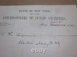 Dr. Charles S. Hoyt NY Signed 1872 Civil War Surgeon INSANE IDIOT ASYLUM Pioneer