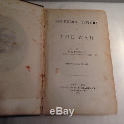 EA Pollard SOUTHERN HISTORY OF THE WAR New York 1866 CIVIL WAR Two Vol in One