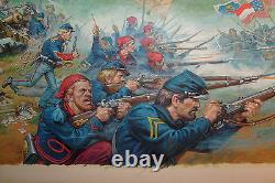 EARL NOREM PAINTING illustration civil war battle, NEW YORK ZOUAVES