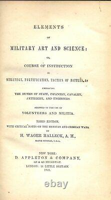 ELEMENTS of MILITARY ART and SCIENCE by Henry Halleck (1862 HC) Civil War