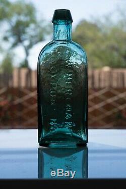 Early Teal G. W. MERCHANT LOCKPORT. N. Y. Civil War Era Bottle