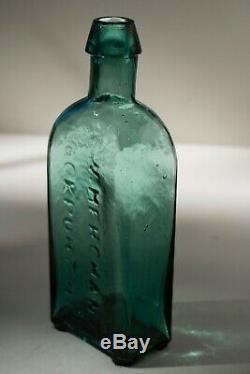 Early Teal G. W. MERCHANT LOCKPORT. N. Y. Civil War Era Bottle