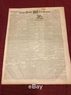Fall Of Richmond Civil War April 4, 1865 New York Tribune Newspaper