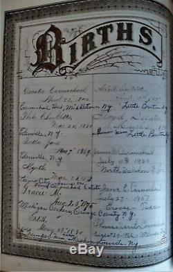 Family Bible, USA 1872 Full Leather Carmichael Linkletter Family Civil War