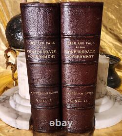 Fine Bindings THE RISE AND FALL OF THE CONFEDERATE GOVERNMENT 1881 1sts