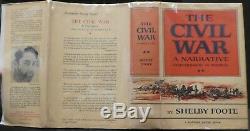 Foote, Shelby. The Civil War, A Narrative in 3 Vols. First Eds, Vol 1 Signed