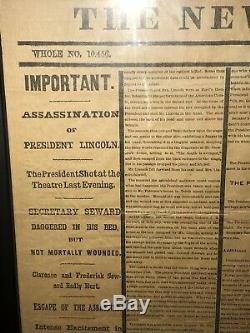 Framed New York Herald April 15 1865 Civil War Lincoln Assassination Newspaper