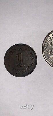 Fred Plum Civil War Store Card Token NY Black Hard Rubber Coin Troy New York