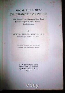 From Bull Run To Chancellorsville Story 16th New York N. M. Curtis 1906 1st Sign