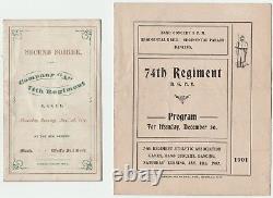 GAR 1870 & 1901 Programs 74th NY Civil War Regiment Buffalo New York RARE