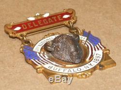GAR Buffalo NY Delegate Pin 31st Encampment 1897 Badge Medal Civil War Veterans