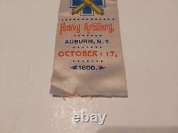 GAR Union Civil War Veteran Ribbon 9th NY Heavy Artillery Reunion 1890 Auburn NY